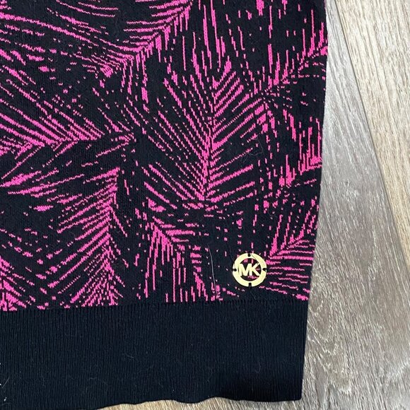 Michael Kors Pink Black Palm Print Knit Tank & Skirt Set Size Large - Picture 9 of 10